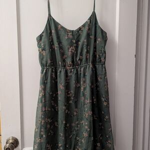 Vero Moda Floral Green Spaghetti Strap Sundress